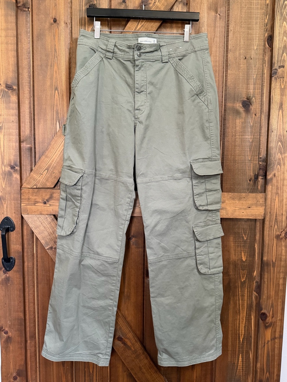 Abercrombie & Fitch Cargo Womens Sz 31 or 12 Olive Green NWOT Cotton Blend NEW